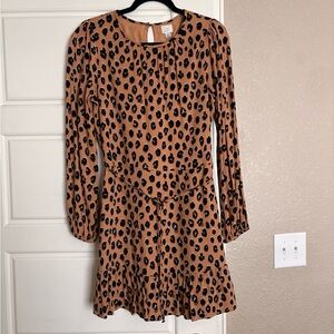 A New Day Tan and Black Animal Print Dress